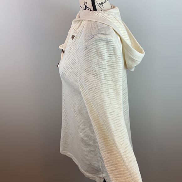 LRL Lauren Jeans Co Brushed Cotton Hoodie with 3 Button Front - Picture 7 of 9